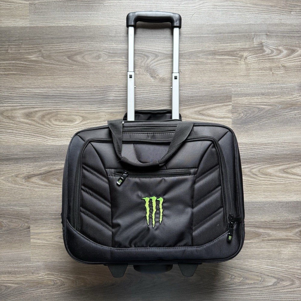 Monster Energy Briefcase Luggage Laptop Rolling Bag Black